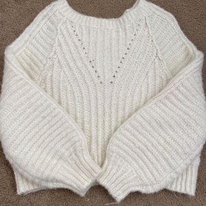 FREE PEOPLE super soft white knit sweater